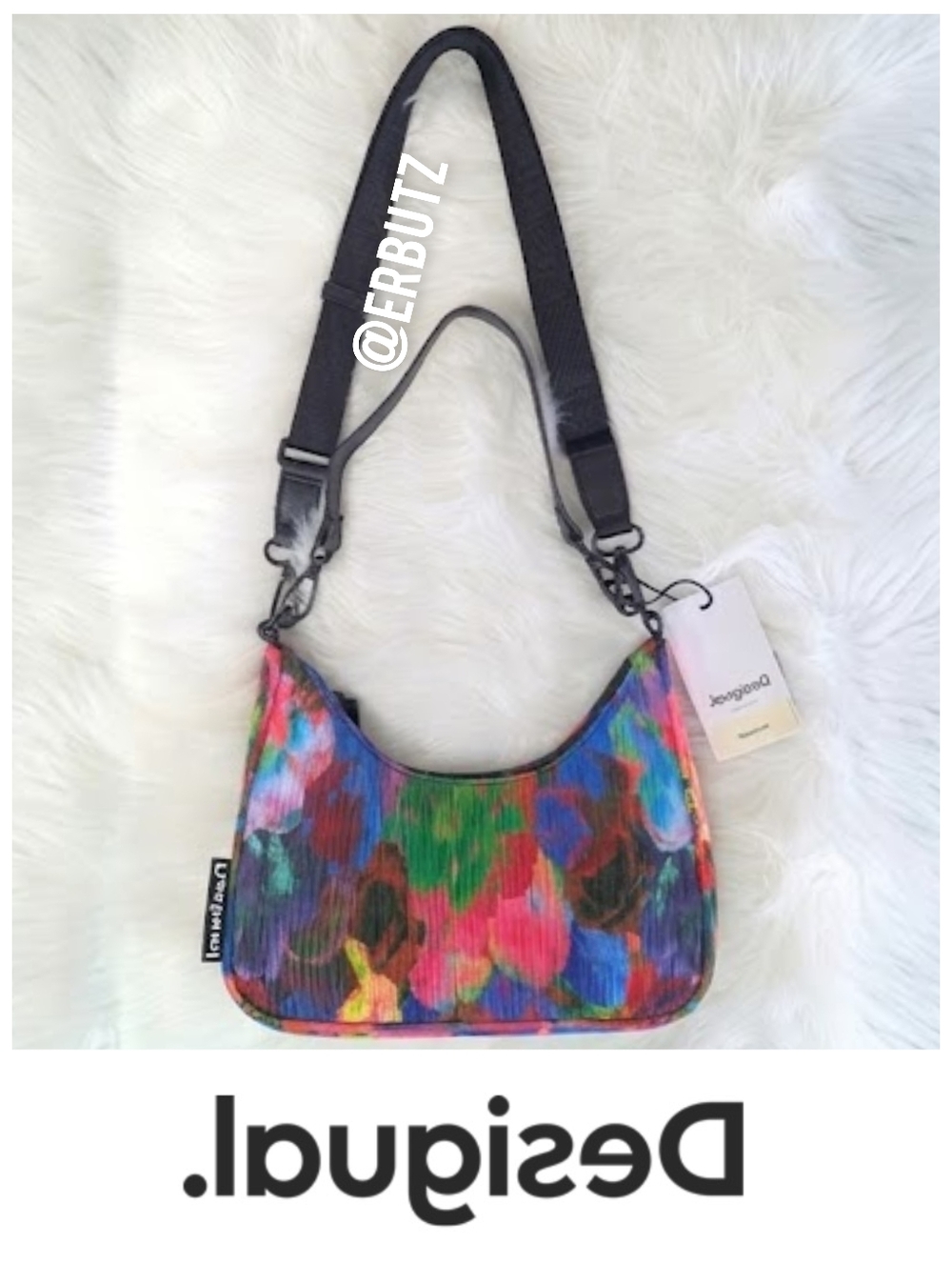🆕 Desigual Borealis Medley Multicolor Floral Abstract Contemporary Shoulder Bag
